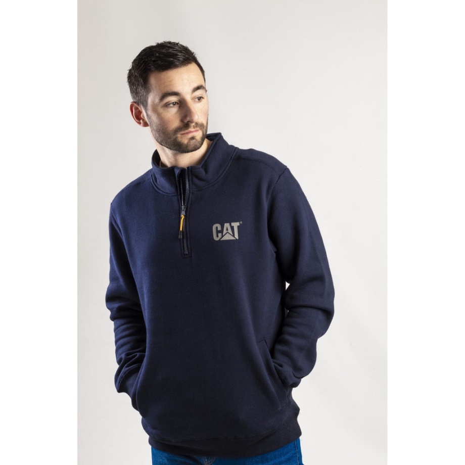Sudadera Con Cremallera Caterpillar Canyon 1-4 Azul Marino