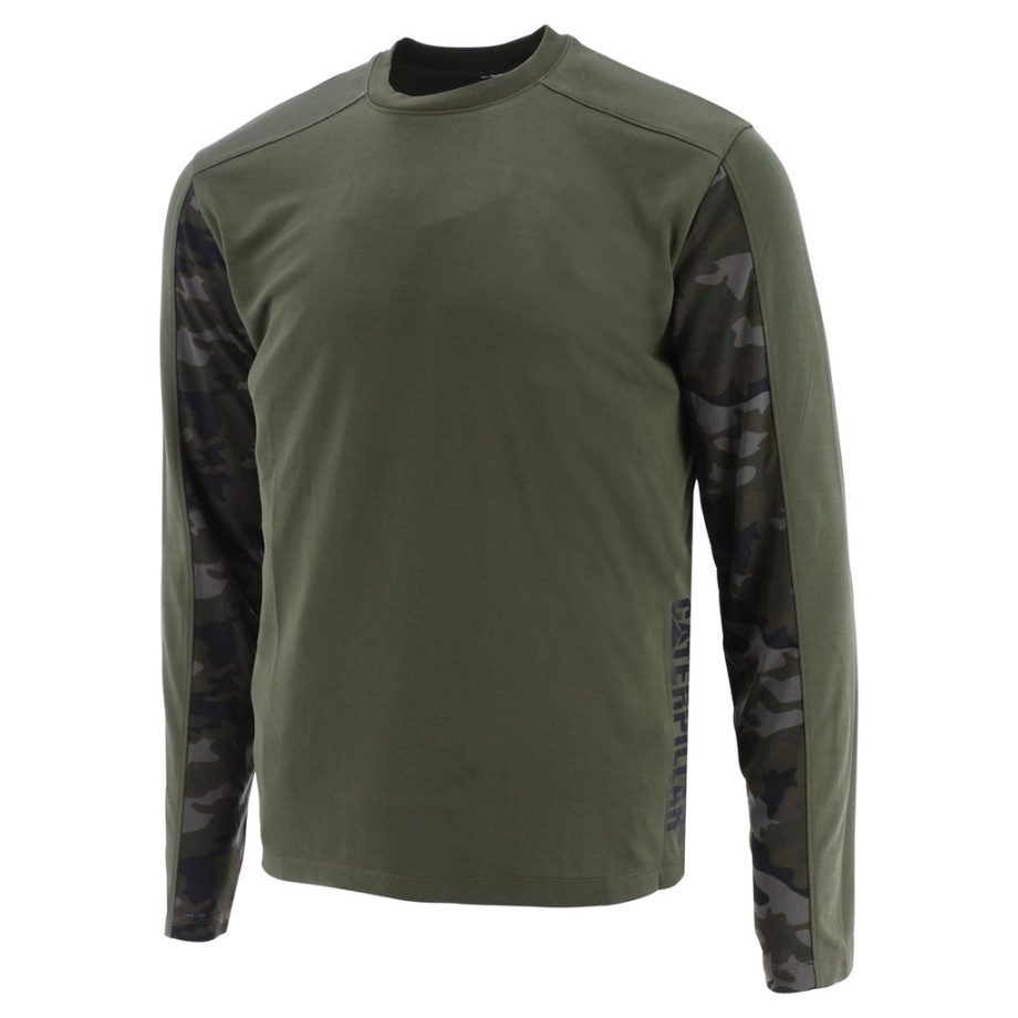 Caterpillar Coolmax Camiseta De Manga Larga Camuflaje Nocturno