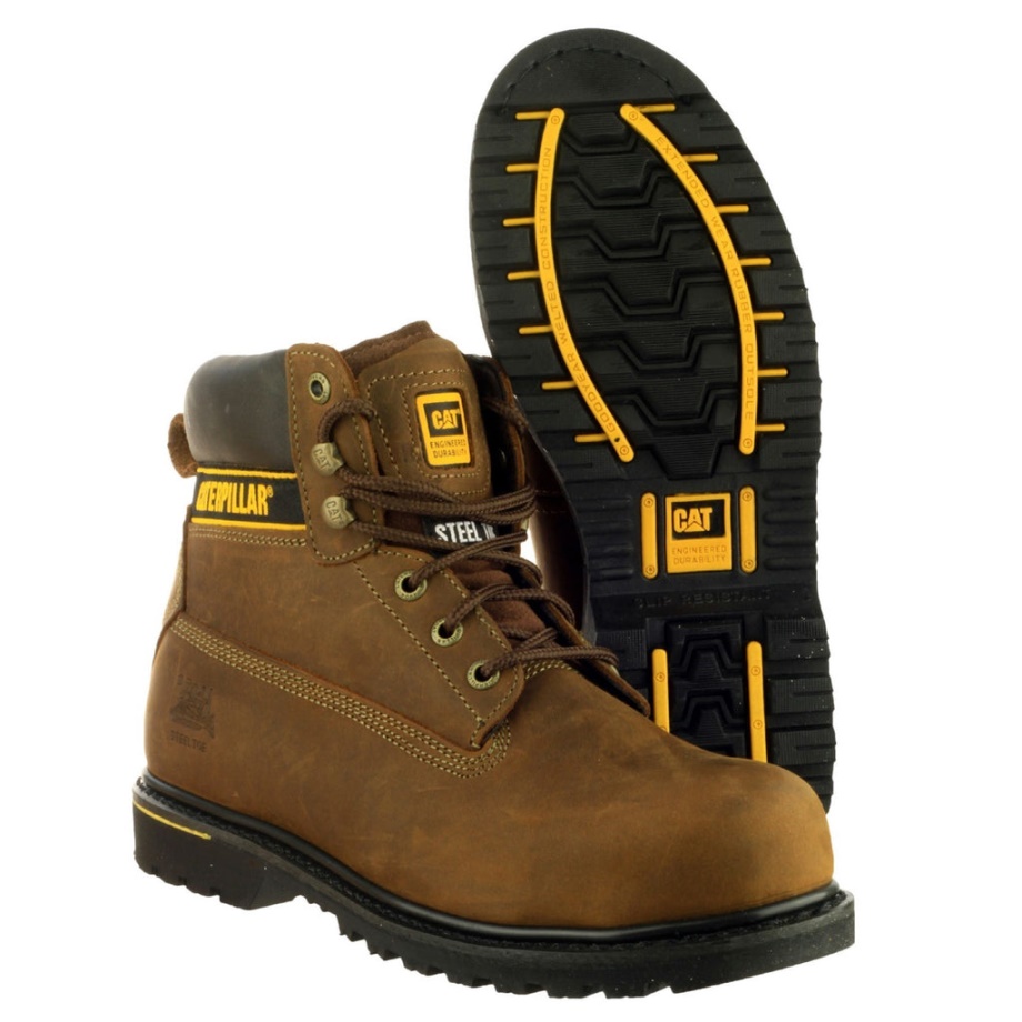 Bota De Seguridad Caterpillar Holton S3 Marrón