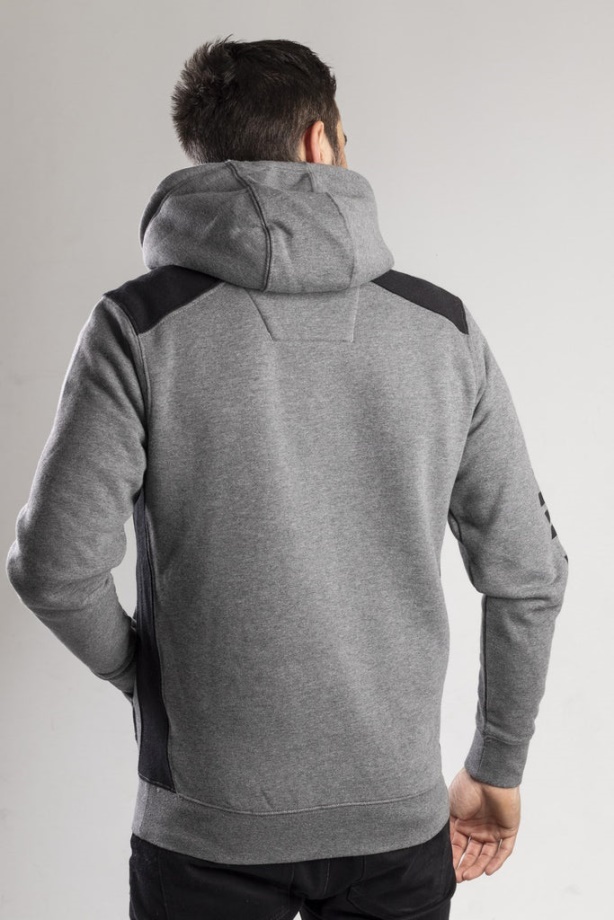 Sudadera Con Capucha Y Panel Del Logo De Oruga Gris Jaspeado Oscuro