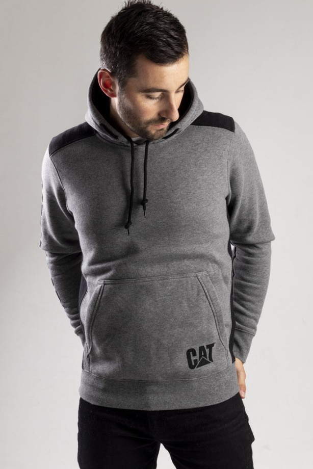 Sudadera Con Capucha Y Panel Del Logo De Oruga Gris Jaspeado Oscuro