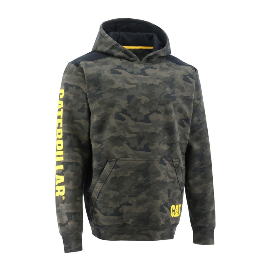 Sudadera Con Capucha Y Panel Del Logo De Oruga Camuflaje Nocturno