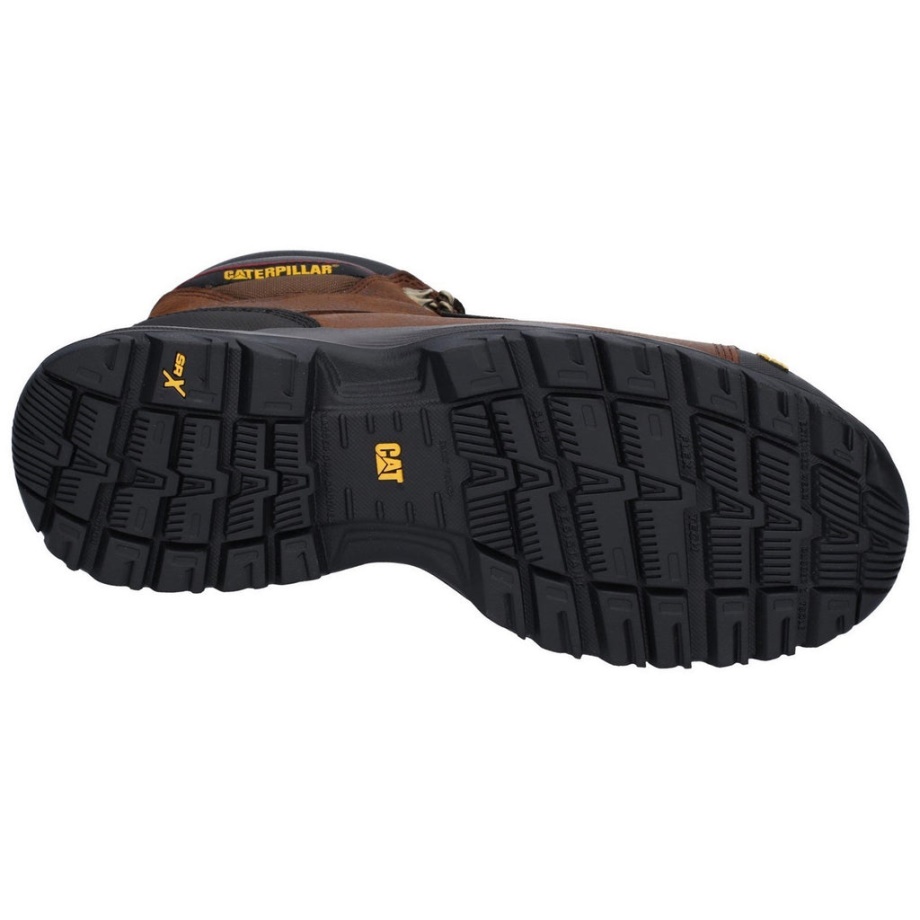 Bota De Seguridad Impermeable Con Cordones Spiro Caterpillar S3 Marrón Oscuro