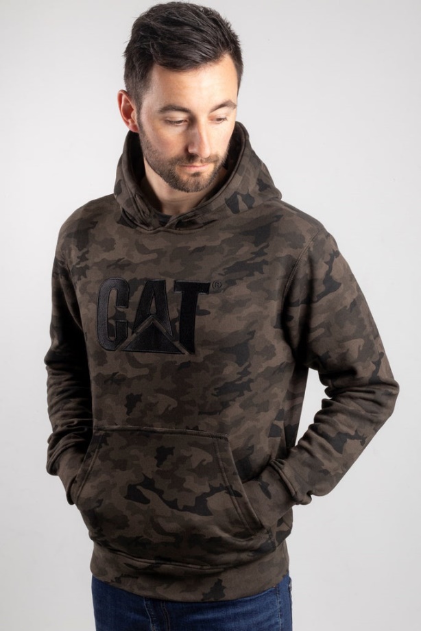 Sudadera Con Capucha Marca Caterpillar Camuflaje Nocturno